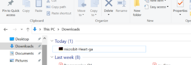 heart file in download folder
